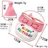 Adjustable Strap Pet Birthday Hat Vibrant Print Dog Party Outfit Pet Bandana Set  Family Gathering