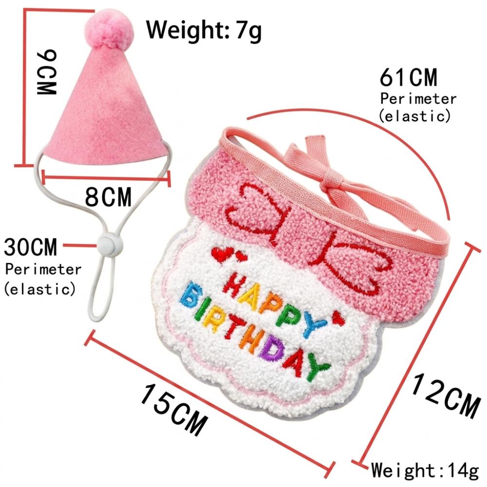 Adjustable Strap Pet Birthday Hat Vibrant Print Dog Party Outfit Pet Bandana Set Family Gathering