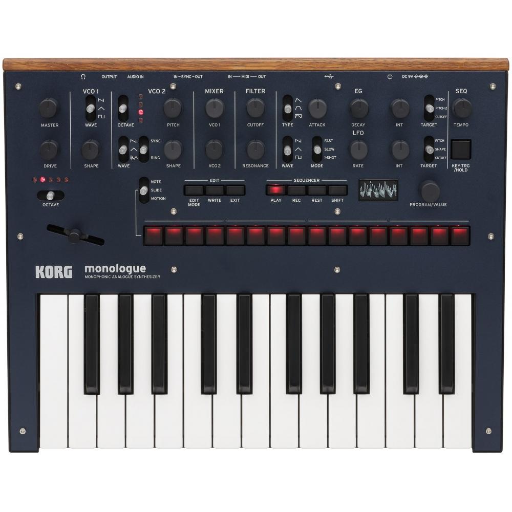 KORG Monophonic Analog Synthesizer Monologue BL Monologue Dark Blue 25 Keys 16 Step Sequencer with Oscilloscope Drive Lightweight Ideal for Carrying