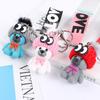 Cute Cartoon Hat Teddy Bear Ribbon Pendant Keychain Key Ring Creative Car Key Chain Bag Bag Pendant Girl Gift