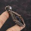 Psilomelane Gemstone Pendant Rainbow Moonstone Pendant Copper Wire Wrapped Pendant Handmade Wire Wrap Jewelry Gift For Mother Copper Jewelry