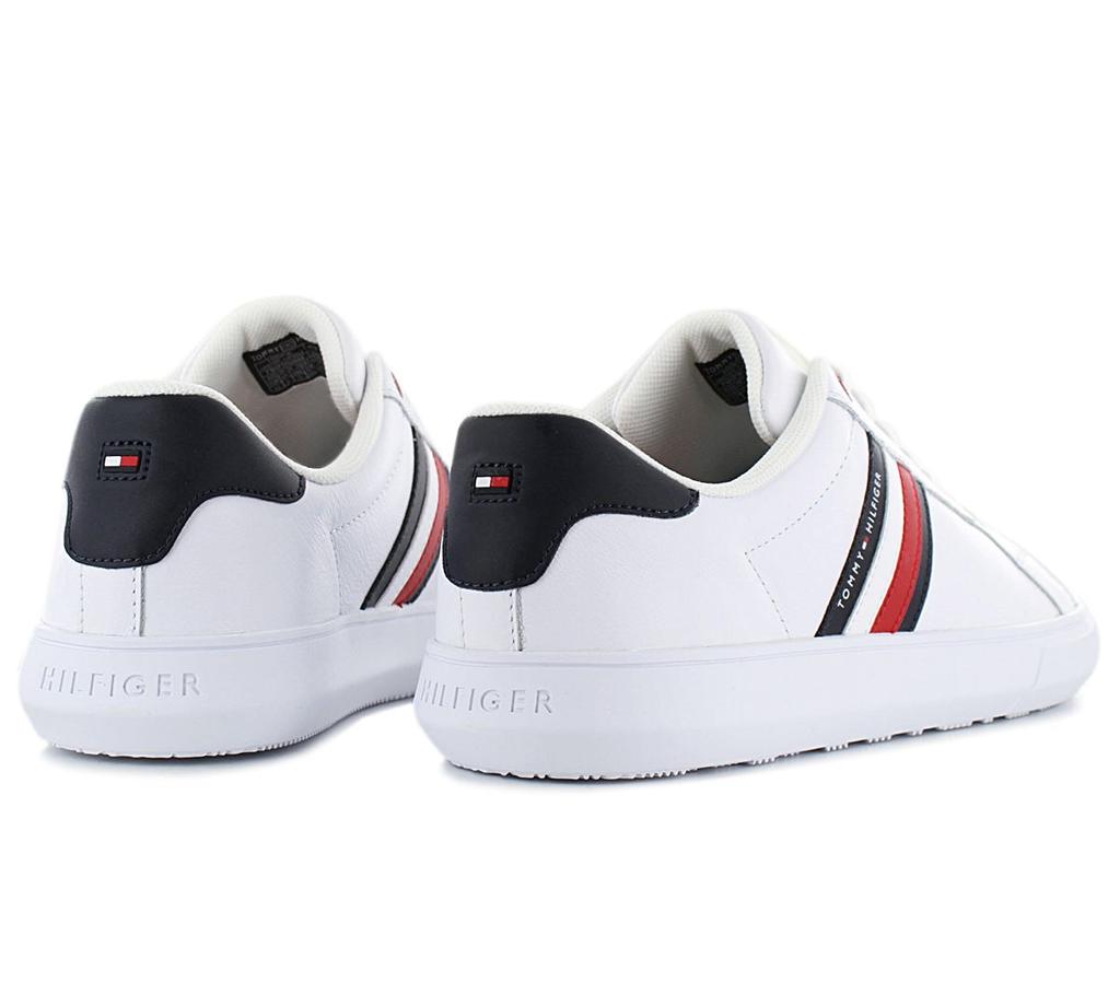Tommy Hilfiger Essential Leather Cupsole - Мужская обувь Кожаные белые FM0FM02668-YBS Кроссовки Спортивная обувь ORIGINAL