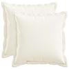 Cushion Cover 2 pcs HOUTEN White 35 x 35 cm Faux Linen