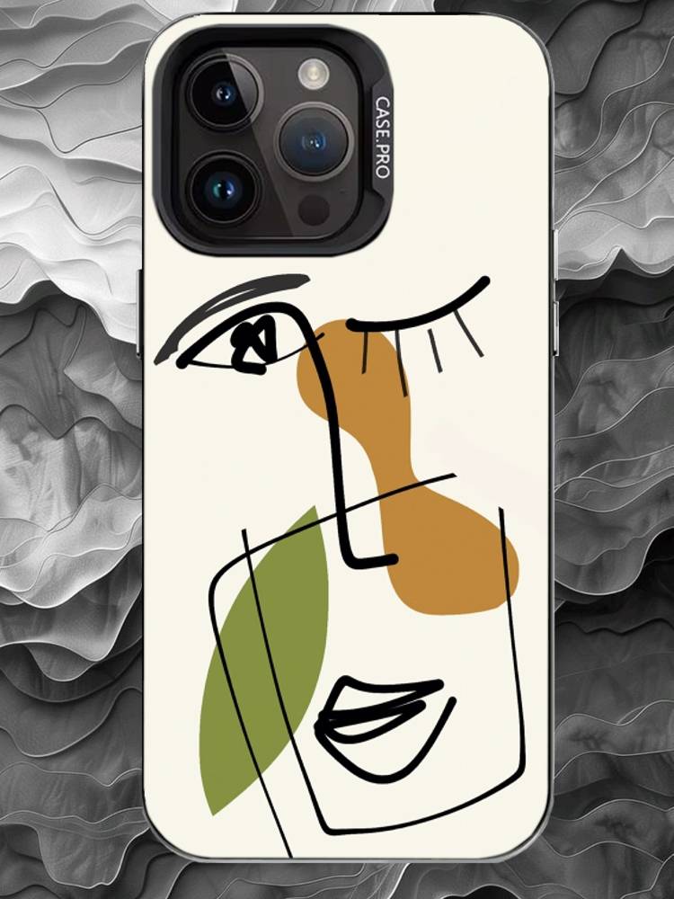 M-Современная минималистичная абстракция Чехол для телефона Для iPhone 17 16 15 14 13 12 11 Pro Max Plus Серебристый Матовый Черный Чехол