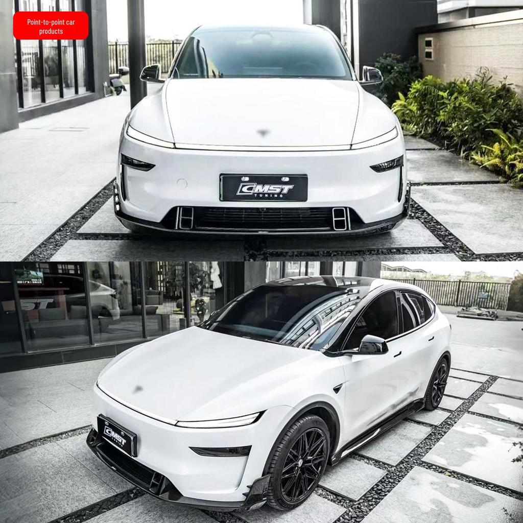Комплект переднего и заднего бампера-губы и капота Tesla Model YL в стиле CMST из настоящего карбона