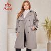 Astrid 2024 осенний длинный женский плащ, женская ветровка, двубортная верхняя одежда с поясом, пальто, женская куртка, одежда DS-7275