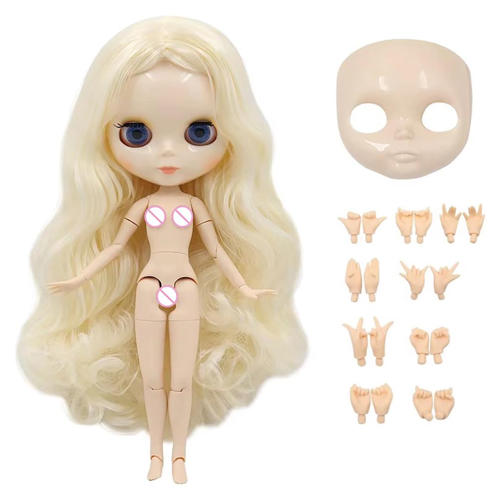 ICY DBS Blyth Doll White Skin Glossy Face Matte Face Joint Body with Hand Set A&B 1/6 Bjd Suitable Diy Makeup Special Price