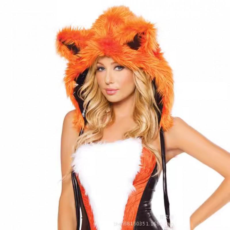 Halloween Cosplay Costume Ape Roleplay Outfit Orange With Tail Party