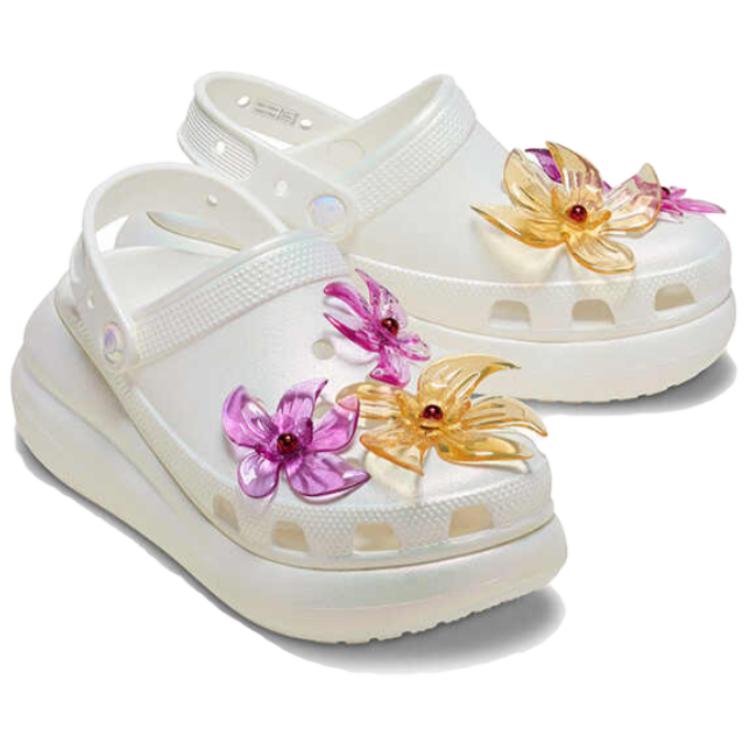 Crocs Женские Белые EVA Круглый Носок Платформа Дышащие Уличные Клоги 211629-100