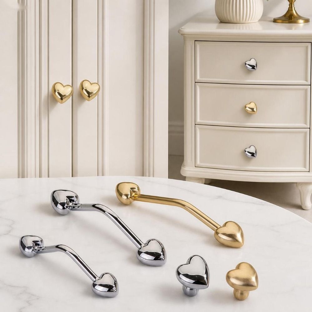 Heart Shape Furniture Pulls Zinc Alloy Drawer Knob New Wardrobe Door Handles Kitchen Cabinet