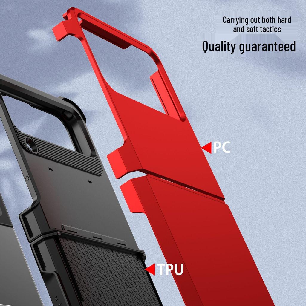 Цельный бронированный чехол с цветными блоками для Samsung Z Flip 6/5 - Модная складная защита