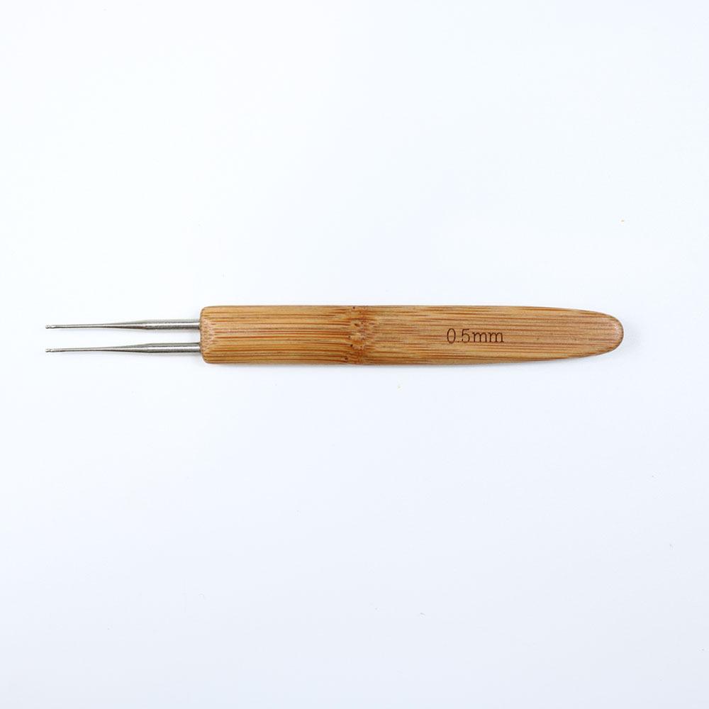 Single Head Bamboo Handle Crochet Metal Head Double Head Hair Extension Dreadlocks Crochet 3 Heads Wool Wood Lace Fine Hook Single