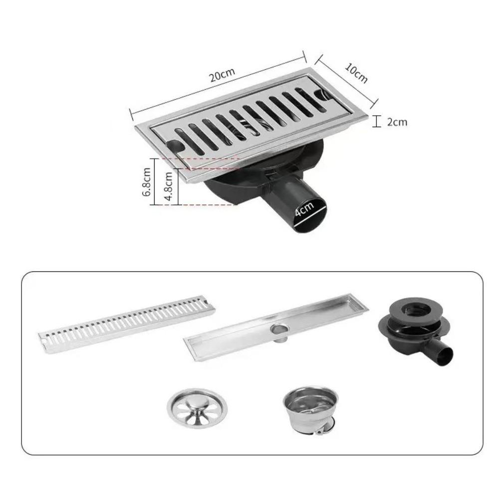 20/30/40/50Cm Linear Shower Drain Stainless Steel Anti Odor Linear Drain Villa Wet Area Decoration