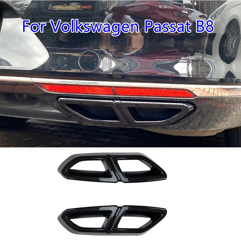 2Pcs/Set Car Rear Exhaust Pipe Tail Throat Exhaust Diffuser Frame Fit For VW Volkswagen Passat B8 2016- Auto