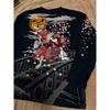 Used Kabuki Embroidery Cherry Blossom Pattern Long Sleeve T-shirt Japan Sukajan Stadium Jumper