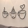 Coffee Cup Coffee Cup Wall-mounted Decoration Black Interior Wall Decorations  for Milk Tea Shop