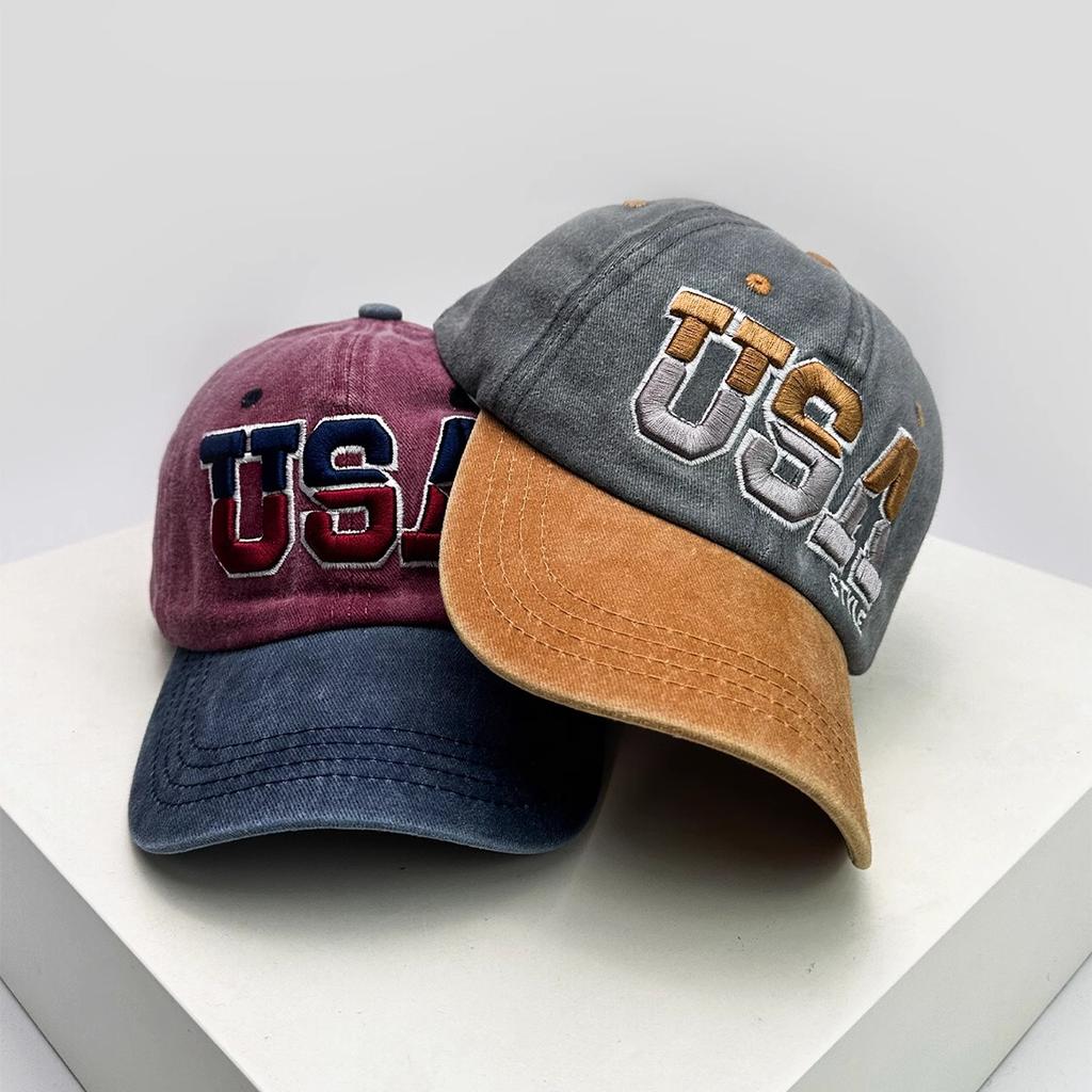 Поношенная старая вышитая бейсболка Вышитая бейсболка Европейская и американская ретро Универсальная защита от солнца бейсболка