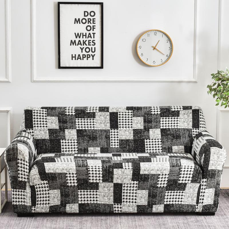 Printed Stretch Sofa Couch Cover for Living Room L Shaped Combination Chaise Sofa Slipcover Home Decor 1/2/3/4 Seats Removable