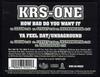 12inch Record KRS-ONE - How Bad Do You Want It KOCSI9522 Koch Records 2003 US Rap & Hip-Hop/R&B Used