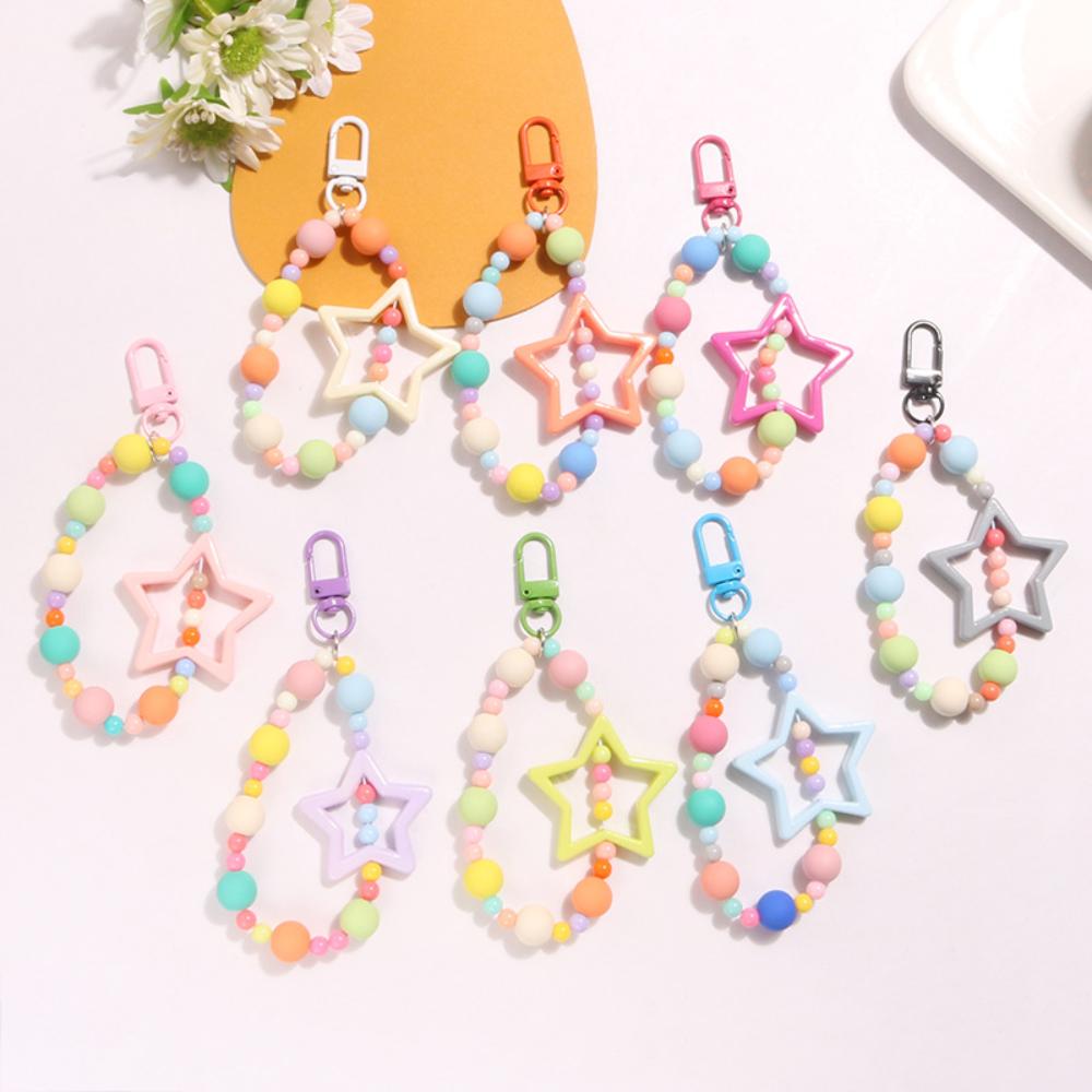 Hollow Star Colorful Phone Lanyard Heart Glitter Wrist Straps Phone Accessories