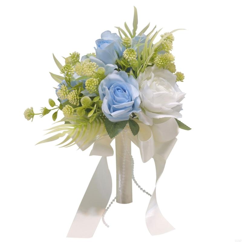 92MF Bridal Bouquets Artificial Rose Flower for Wedding Ceremony Photography