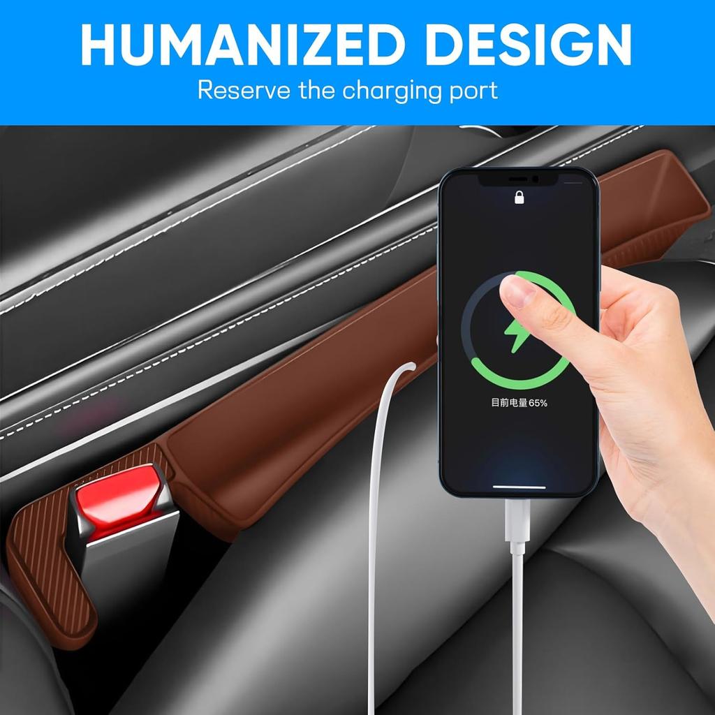2PCS Car Seat Gap Filler Organizer, Car Seat Organizer, Multifunctional Seat Gap Storage Box For Phone Key, Fill The Gap & Stop Things From Dropping,
