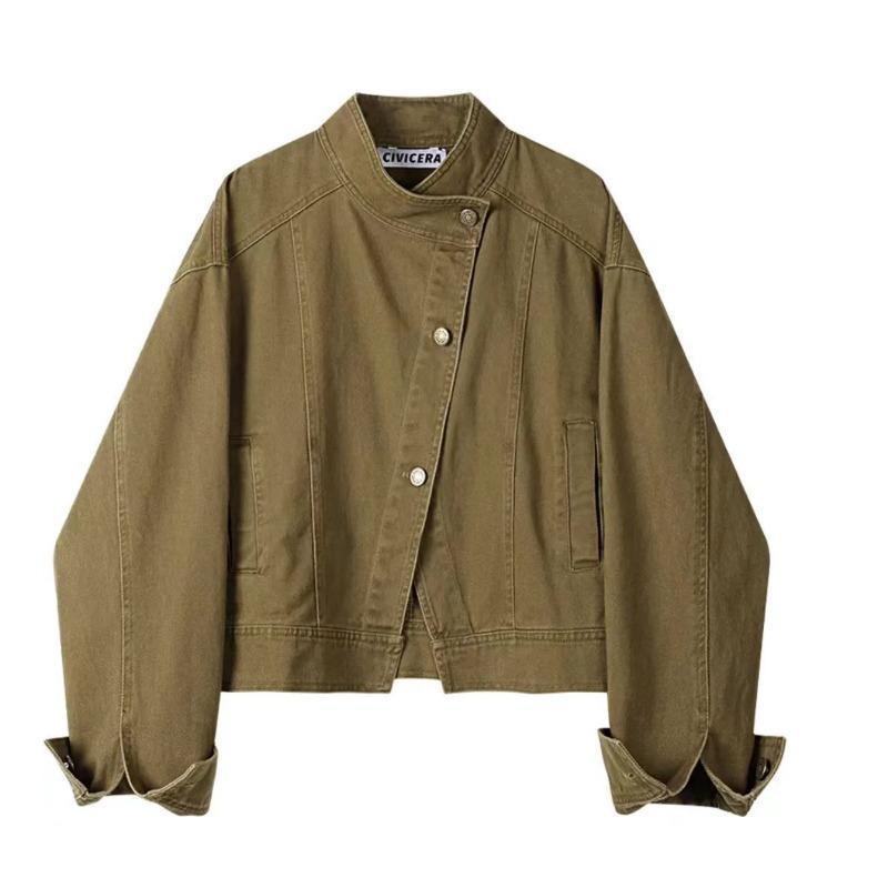 Women S Stand Collar Work Jacket Casual Style Spring Autumn New Arrival