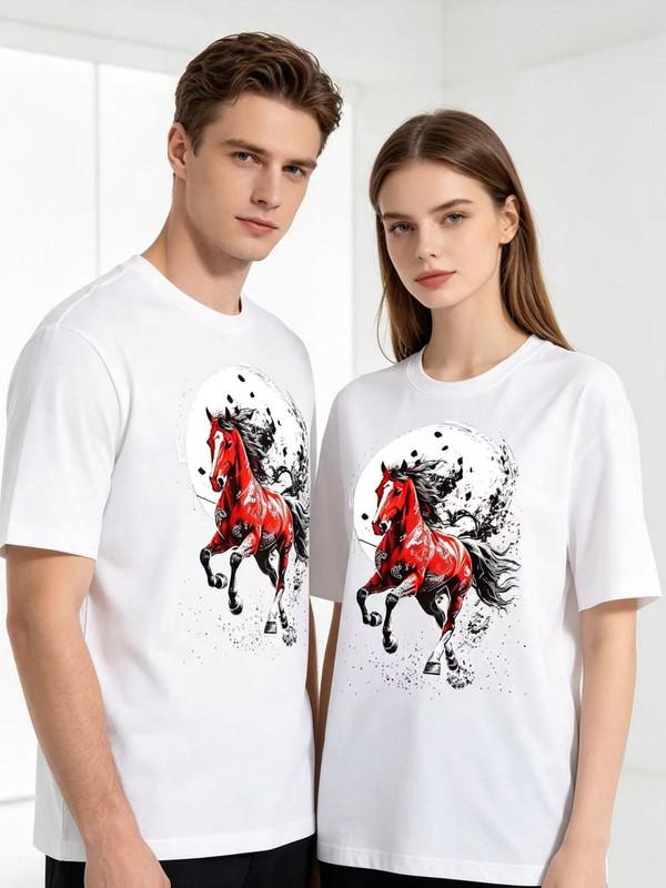 Unisex shirt Cotton Oversize Large Size Print&Pictures animal pattern