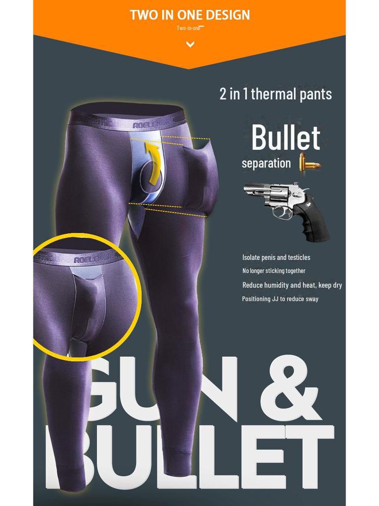 Мужской комплект термобелья с круглым вырезом - легкий хлопковый свитер и брюки для осени и зимы