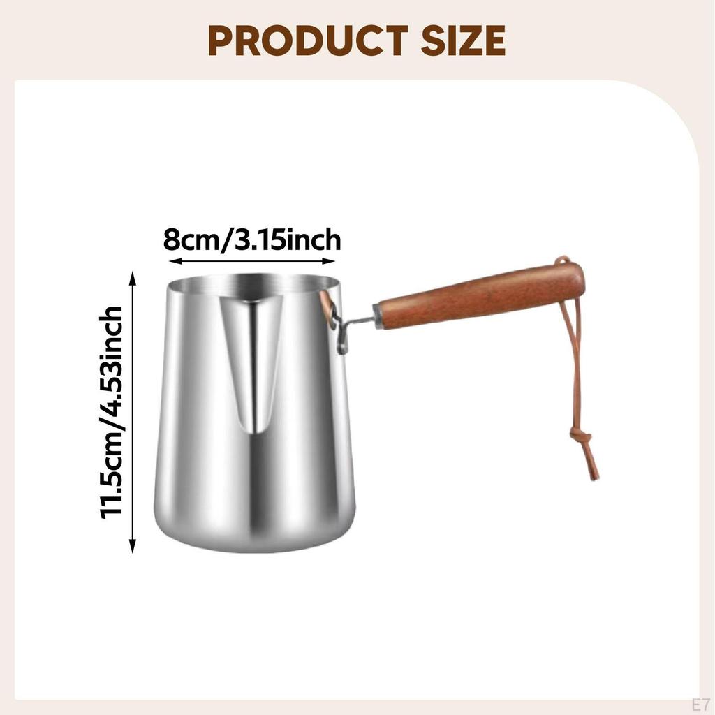 Turkish Coffee Pot Kettle Stainless Steel Frothing Pitcher for Kitchen Household