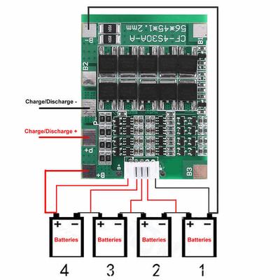 4S 14,8V 30A Bms PCB Защитная плата 18650 Баланс ячеек литий-ионной батареи