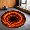 Tappeto rotondo unico con flusso di lava illusione 3D con motivo a fulmine elettrico Tappeto da soggiorno moderno con bordo in roccia
