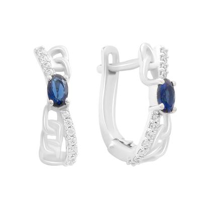 Серебряные серьги с сапфиром nano 0.638ct (2189022)