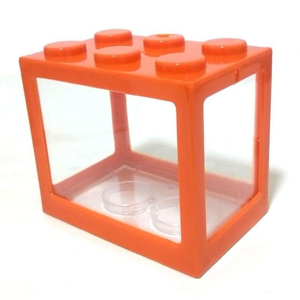 Пластиковый аквариум для рыбок Betta, светодиодная лампа, коробка для разведения, креативный строительный блок, настольное украшение для аквариума