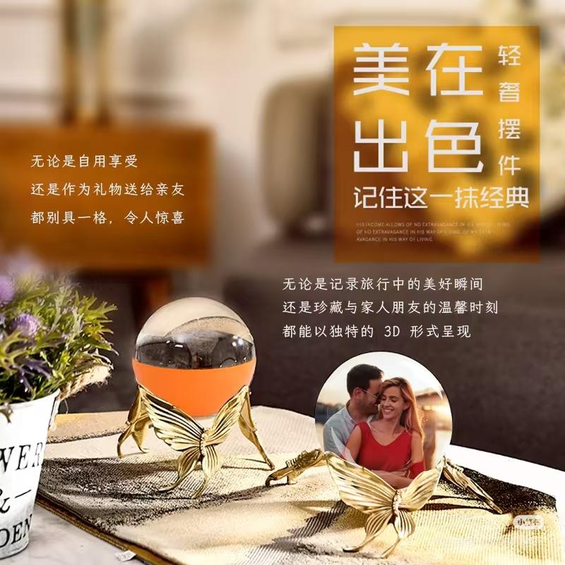 In Stock 3D Video Crystal Ball Crystal Glass Ball Lamp Spherical Pixel Display Screen 4GB Vid Player for Collection Toy Gift