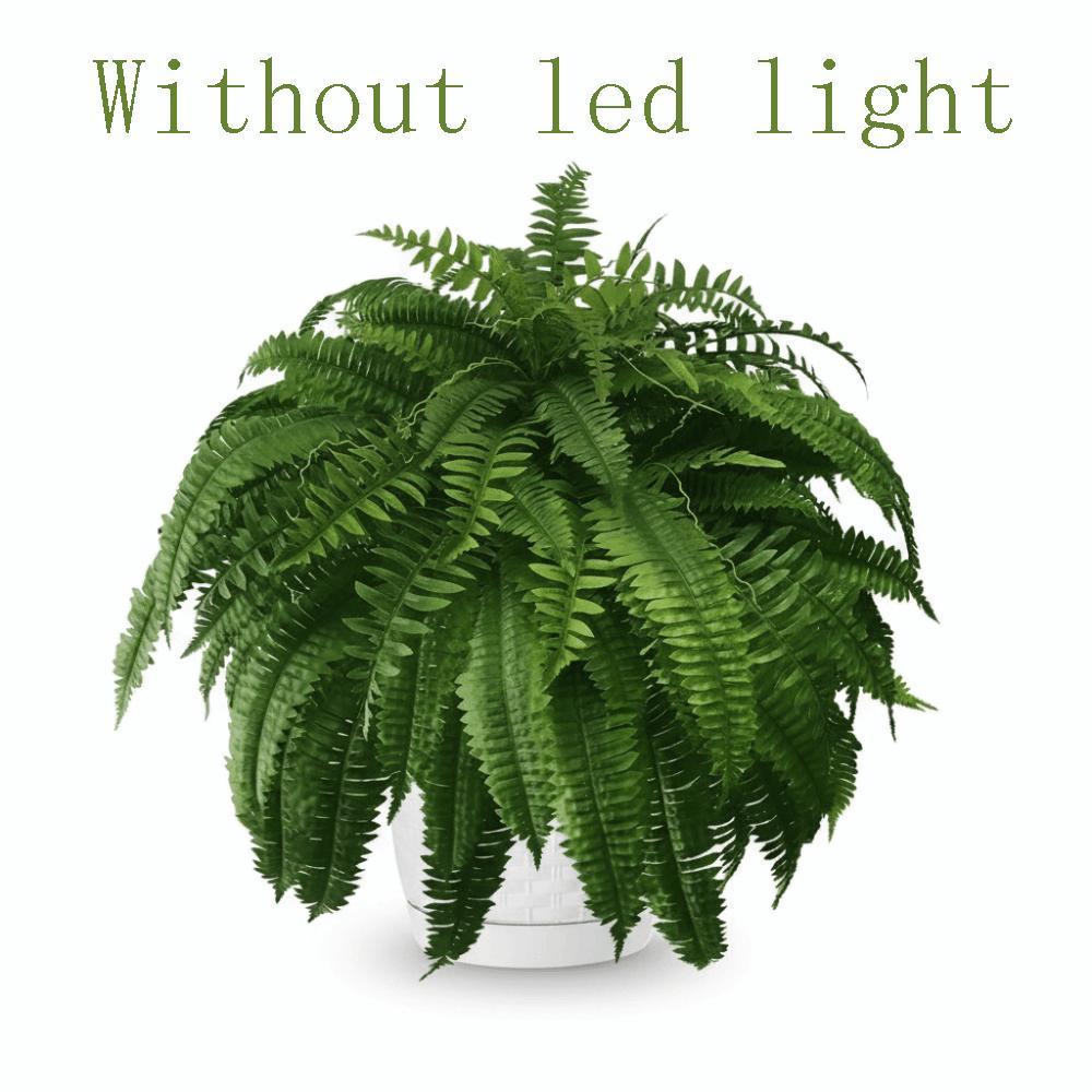 Plastic Glowing Boston Ferns with Lights Silk Leaf Hanging Garden Fern Home Garden Decor