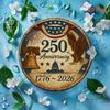 США 250-летие 1776-2026 Патриотический Орел Круглая Алюминиевая Табличка 7,87 Металлическое Настенное Украшение