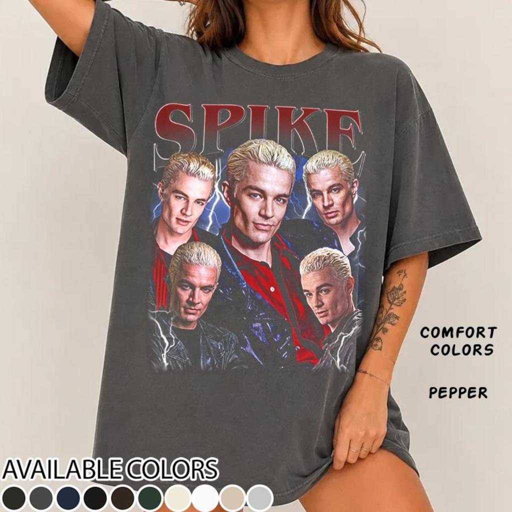 Limited Spike Shirt, Buffy the Vampire Slayer Vintage Unisex Heavy Cotton Tee ID