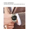 POEDAGAR Men's Stainless Steel Fashion Minimalist Dual Date Display Quartz Watch, Casual Waterproof Luminous, Ideal Gift For Men