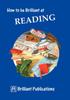 Книга How To Be Brilliant At Reading