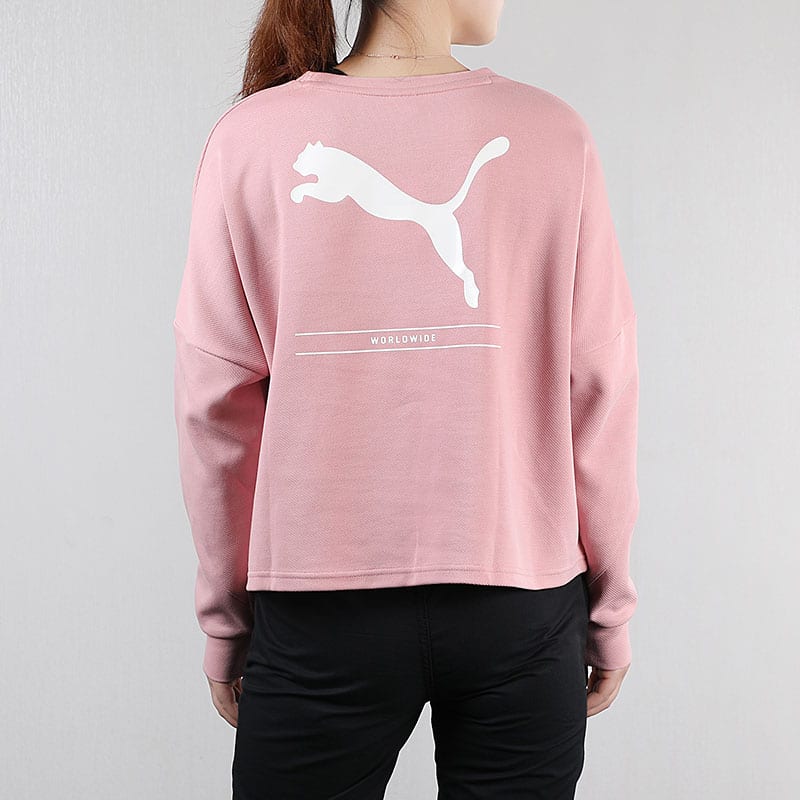 Puma Толстовки Женские Свадебные Розовые С круглым вырезом Умеренные Обычные 581069-14