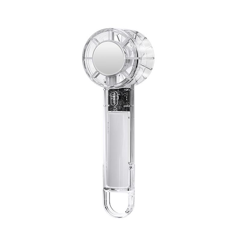 Multifunctional Transparent Mini Cooling Fan with Lanyard and Carabiner