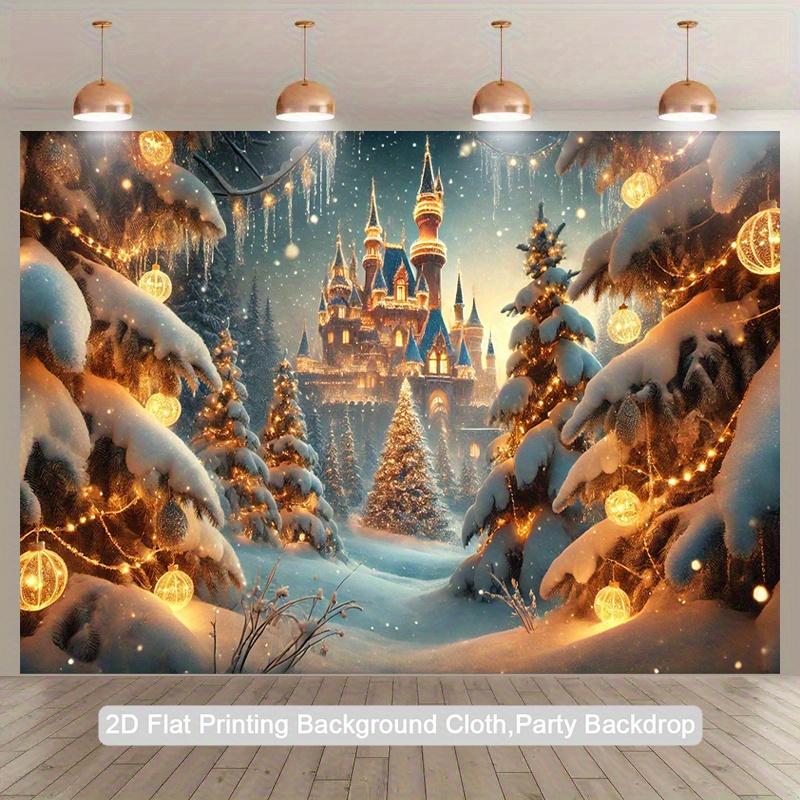 1 piece Christmas castle winter wonderland snow scene, suitable for holiday parties and birthday celebrations