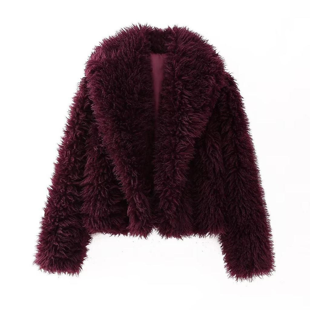 Trendy Women's Thick Lambswool Fur Winter Coat