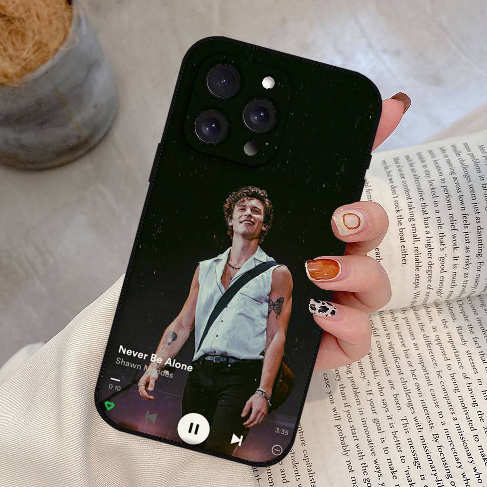 Чехол для телефона певца Шона Мендеса для iPhone 17,16,15,14,13,12,11 Plus,Pro,Max,XR,XS,X,7,8 Plus,Mini Черный Силиконовый Мягкий