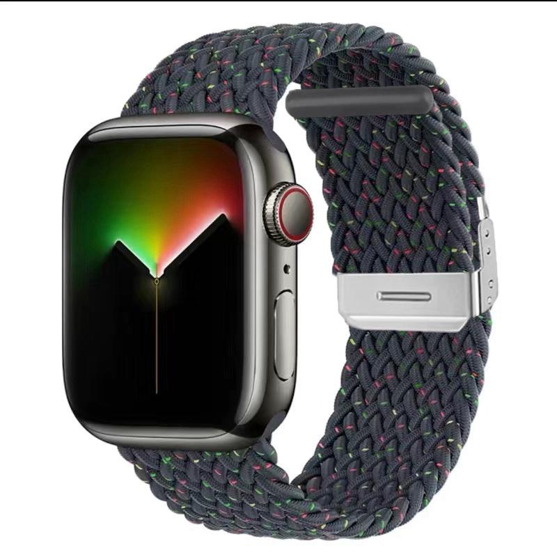 Nylon Fabric Band for Apple Watch Series 8 7 6 SE 5 4 3 38 40mm 42mm 44mm 41MM 45MM 49 Ultra Braided Solo Loop Strap for Iwatch