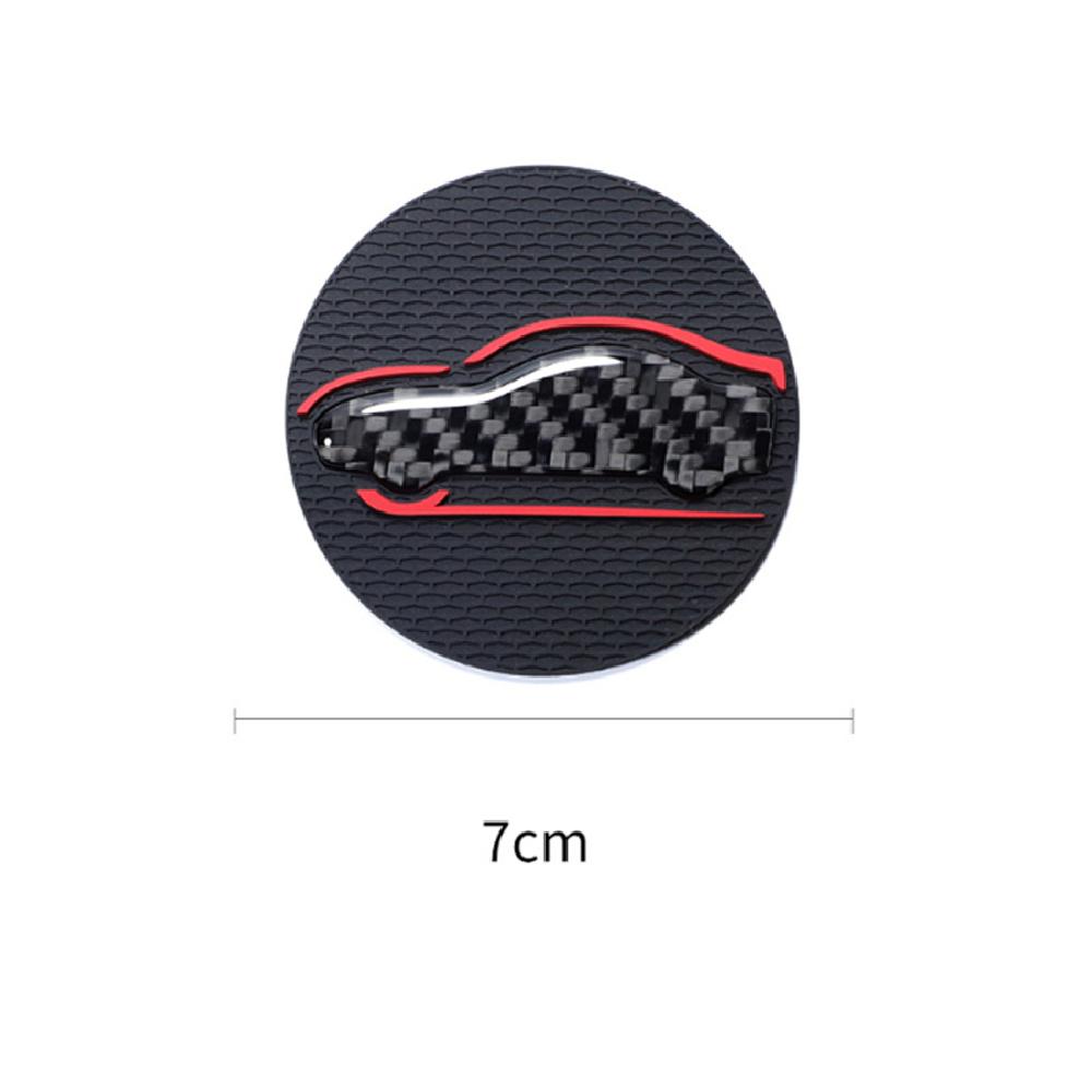 A Set Of 2 High-Quality Anti-Slip Elastic Long-Lasting Mats Made Of Real Carbon Fiber For In-Car Cup Holders