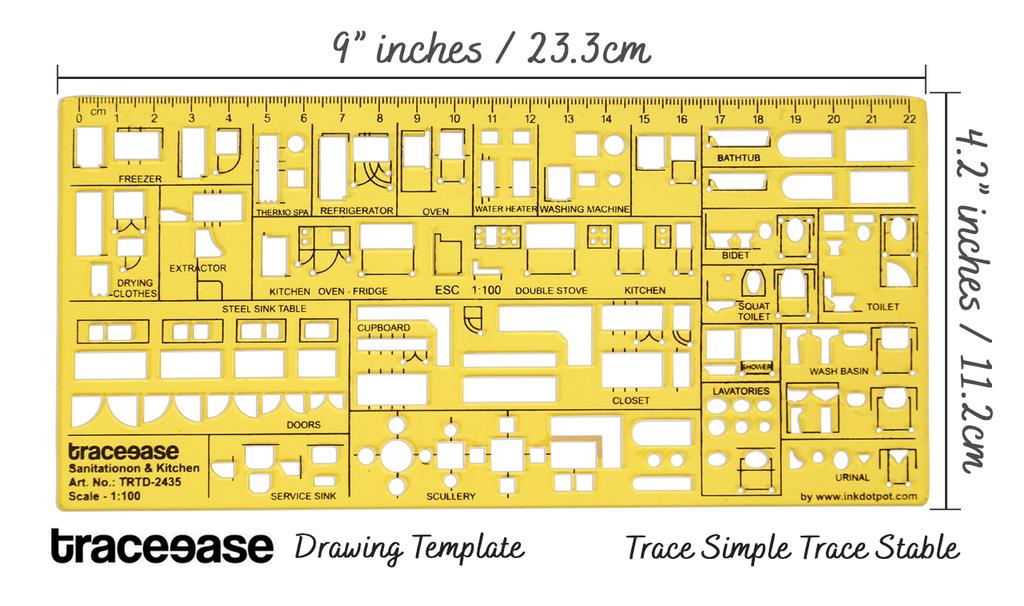 Traceease План дома, дизайн интерьера и шаблоны мебели для кухни/кровати/ванной-инструменты для черчения-трафареты для санитарии и кухни