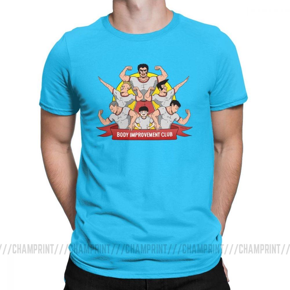 Men S T Shirt Mob Psycho 100 Body Improvement Club Humor 100 Cotton Tees Short Sleeve