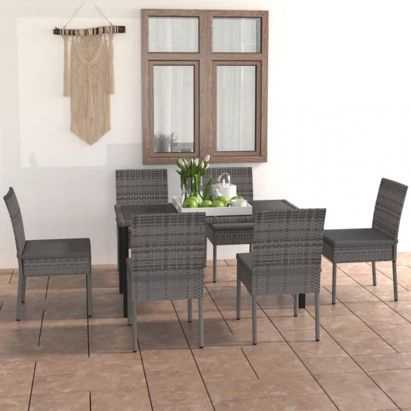 Day and Night - Day and Night Garden Dining Set 7 Pieces Gray Synthetic Rattan